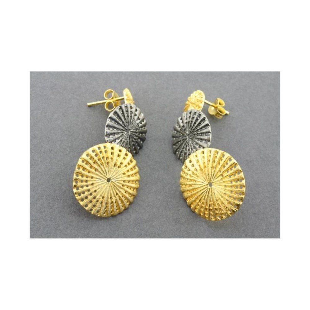 Earrings | Sterling Silver & Yellow Gold | 3 Drop Urchin