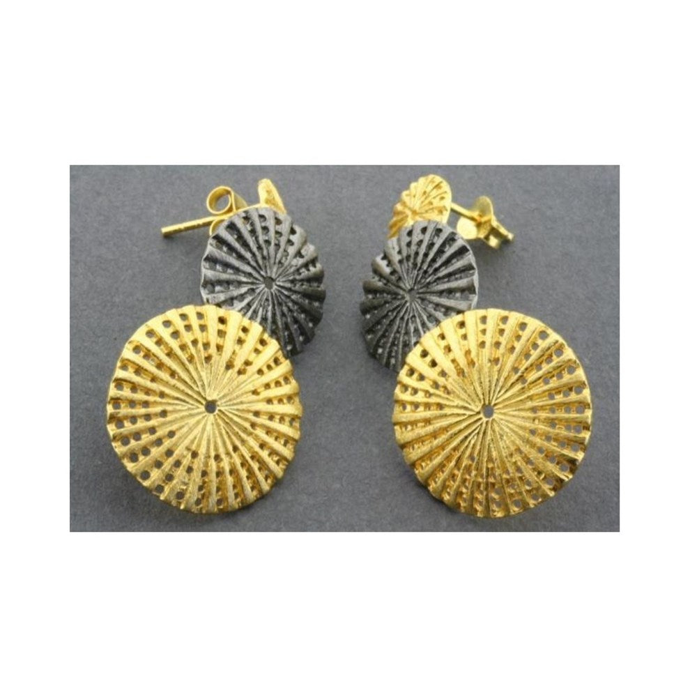 Earrings | Sterling Silver & Yellow Gold | 3 Drop Urchin