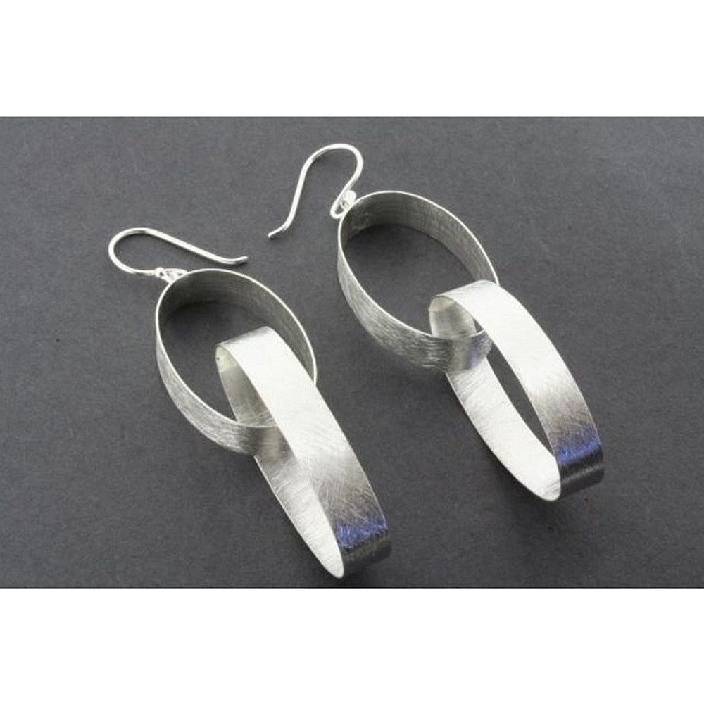 Earrings | Sterling Silver | Double Oval Ribbon