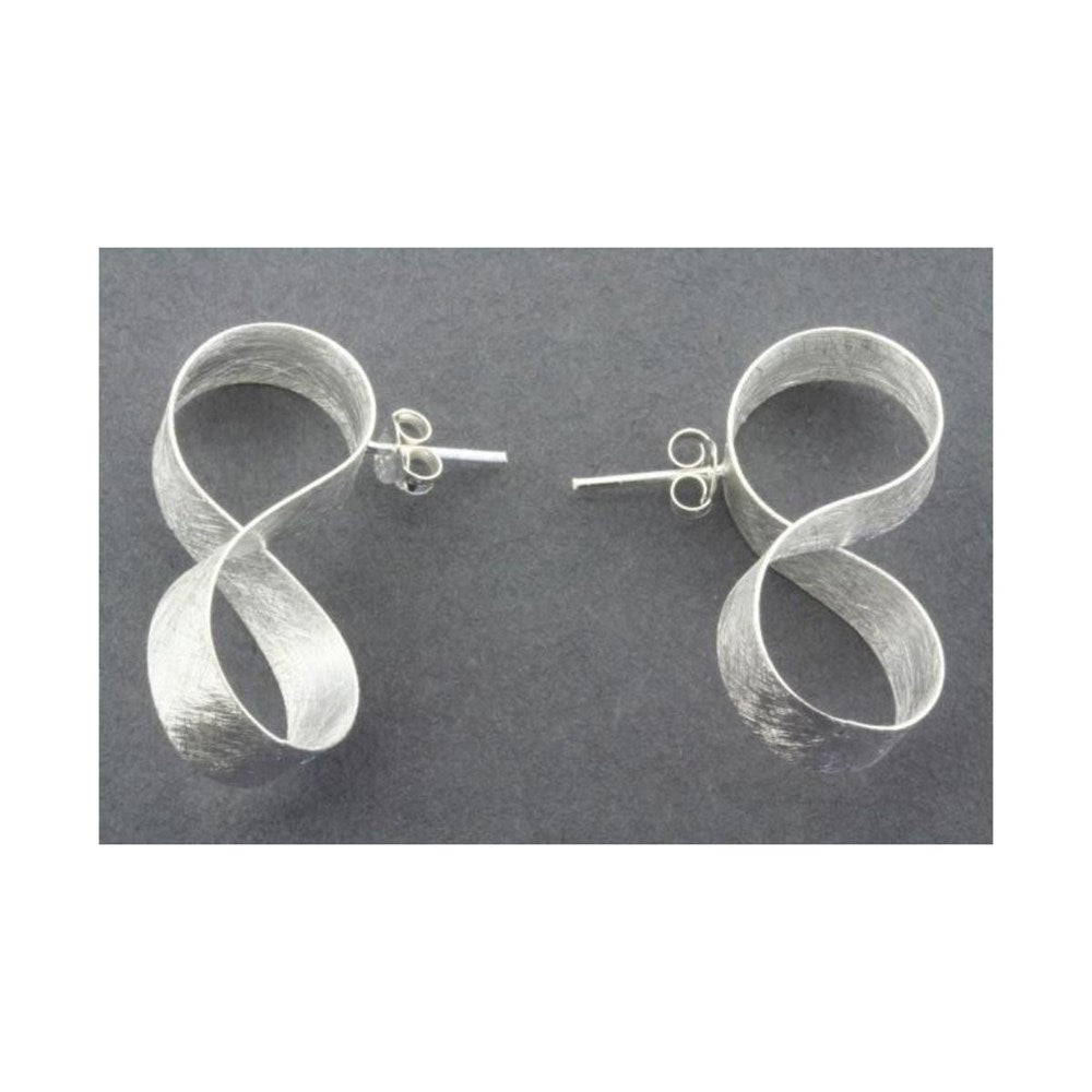 Earrings | Sterling Silver | Infinity Ribbon Studs