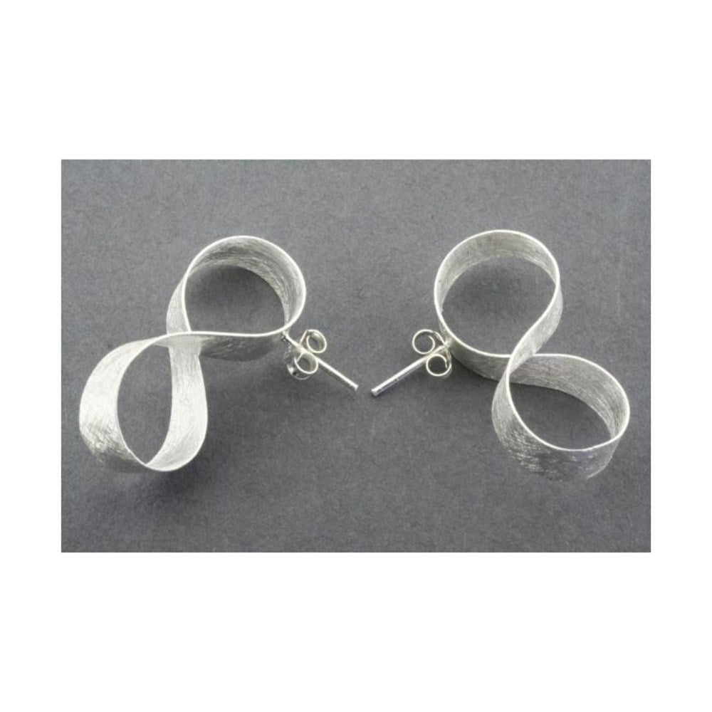 Earrings | Sterling Silver | Infinity Ribbon Studs