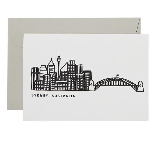 Greeting Card | Sydney Skyline Black on White | All Occasions