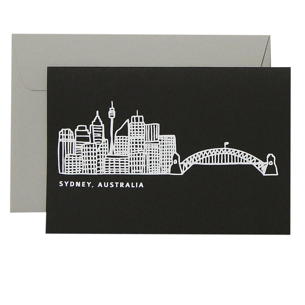 Greeting Card | Sydney Skyline Black on White | All Occasions