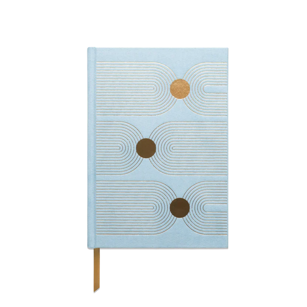 Hard cover journal | Arch dots | blue suede