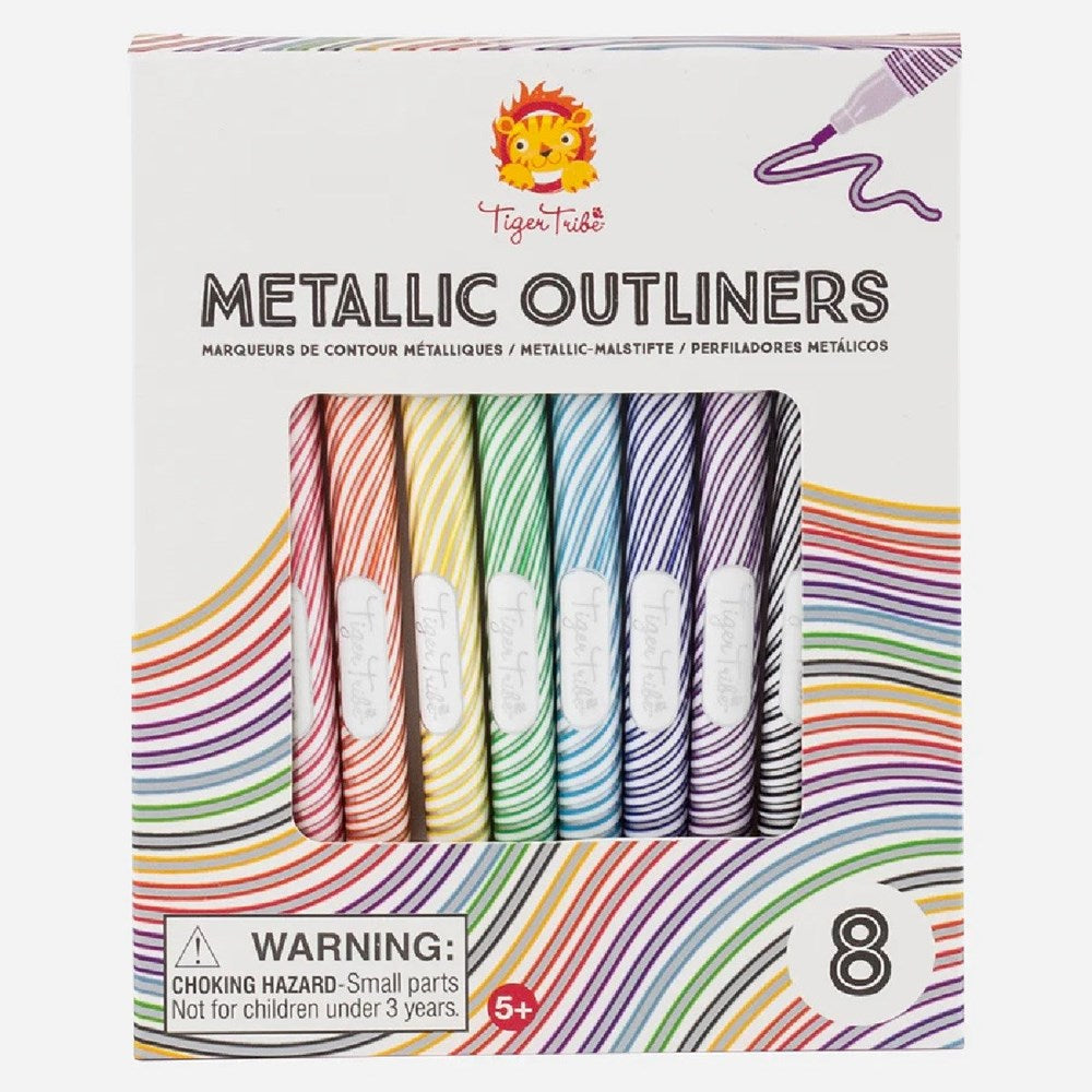 Outline markers | Metallic | set of 6