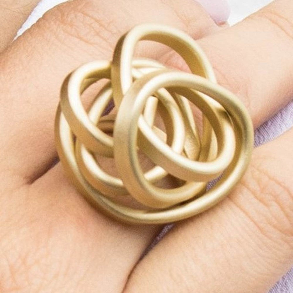 Ring | Fine knot | aluminium | dark, earthy & metallic tones