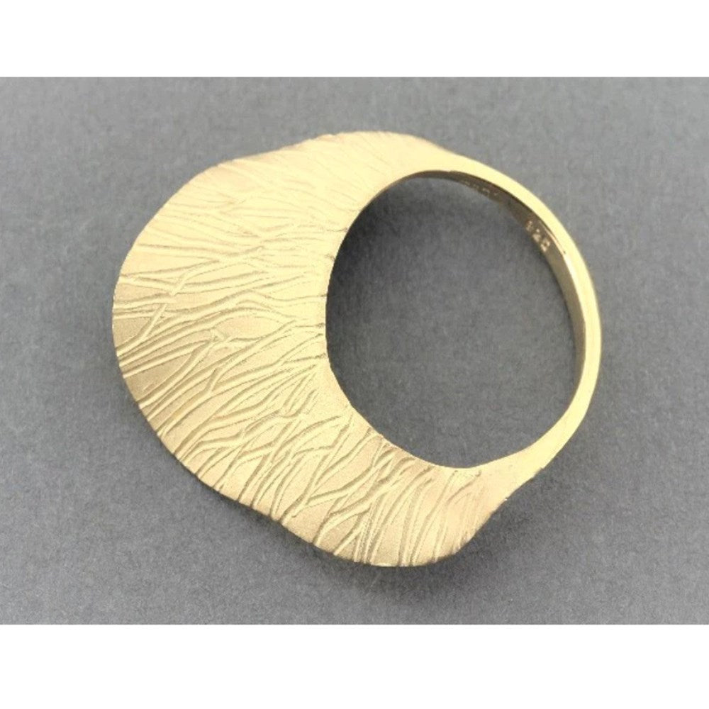 Ring | Gold & Sterling Silver | Small Wave | Gold Lines