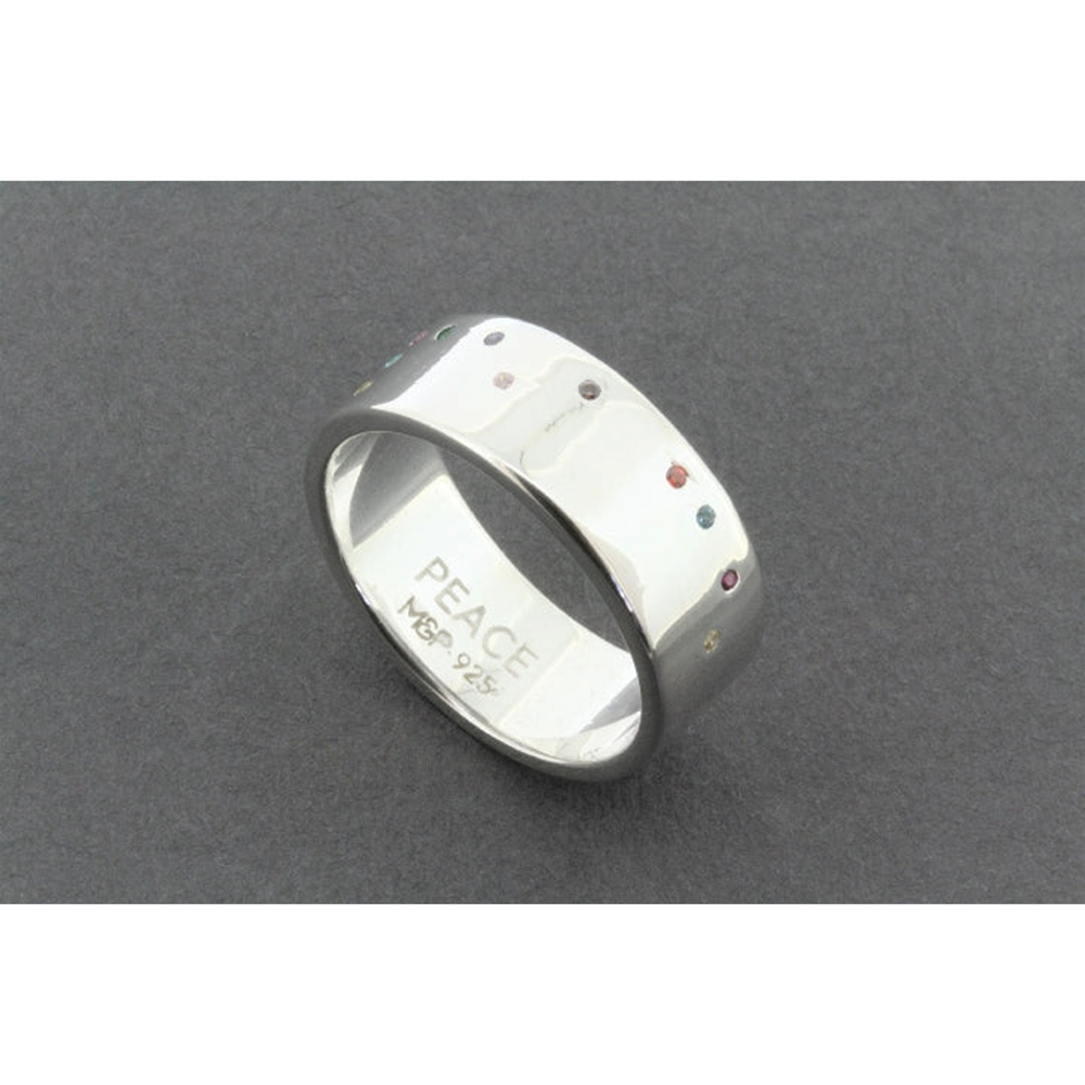 Ring | Sterling silver | Braille peace