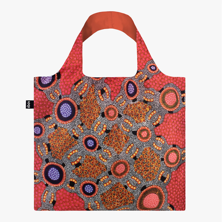 Shopping bag | LOQI | Water Dreaming by Jennifer Napaljarri Lewis | pink