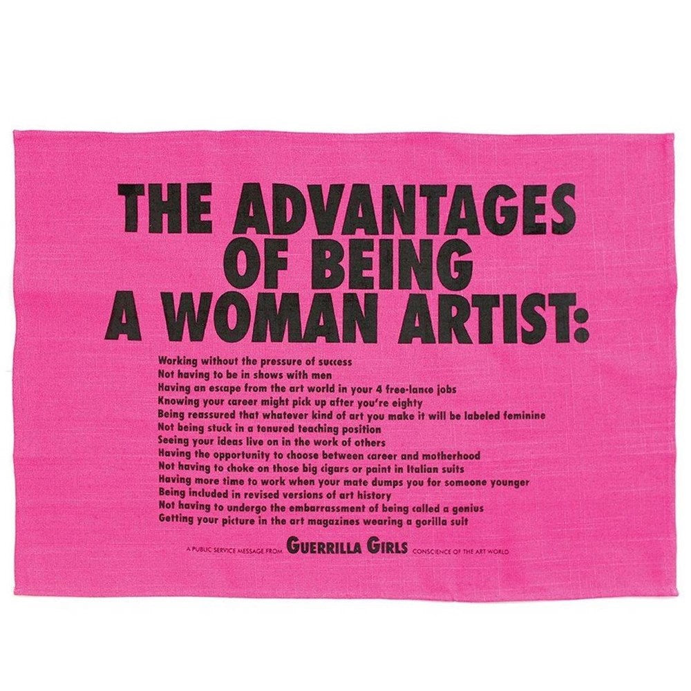 Tea Towel | Advantages of Being a Woman Artist | Guerrilla Girls