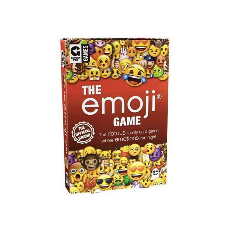 The Emoji Game packaging featuring a red background with various emojis on the cover 