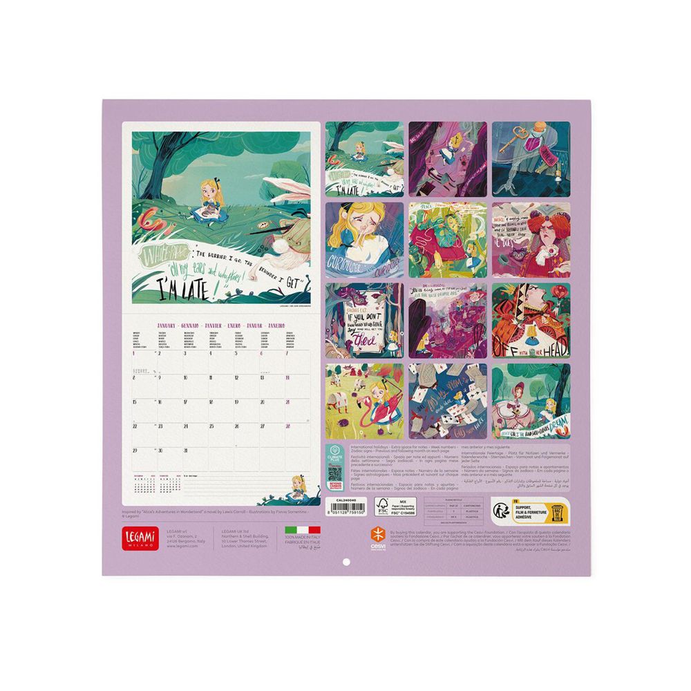 2024 wall calendar | Alice In Wonderland | medium