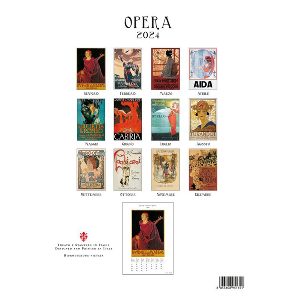 2024 wall calendar | opera | medium