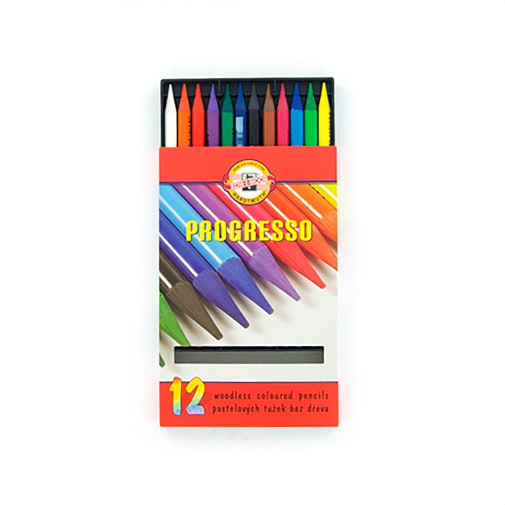 Coloured pencils | woodless | progresso | set of 12