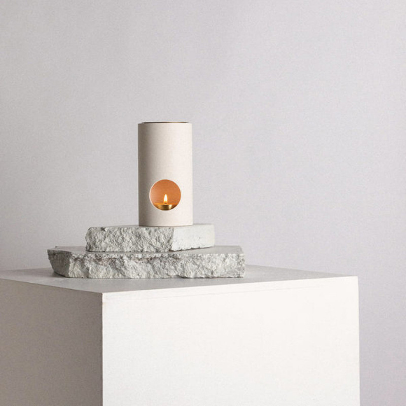 Oil burner | Addition Studio | white limestone