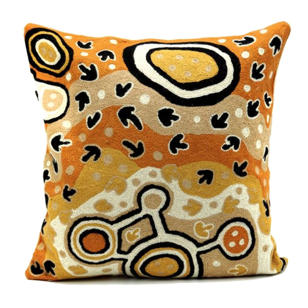 Cushion cover | Wool 40cm | Pauline Nampijinpa | Brown tones