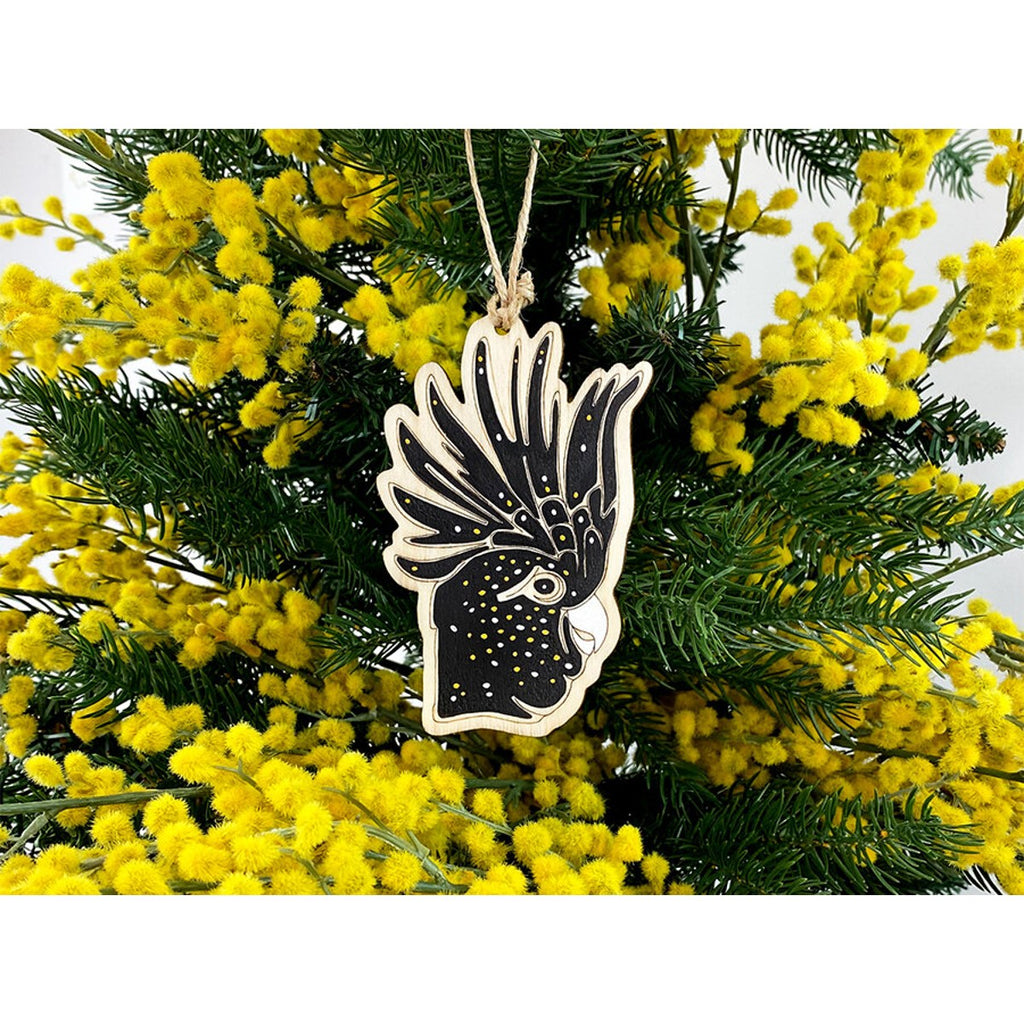 Ornament | hand painted | banksian cockatoo