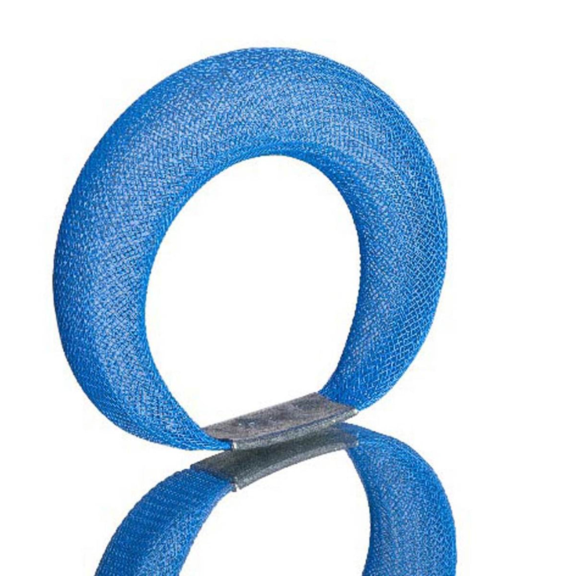 A Blue bracelet made from finely woven nylon mesh
