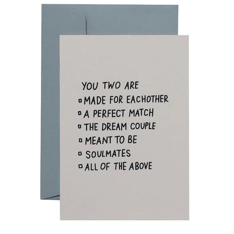 Greeting Card | Multiple choice couple | black on blush | all occasions