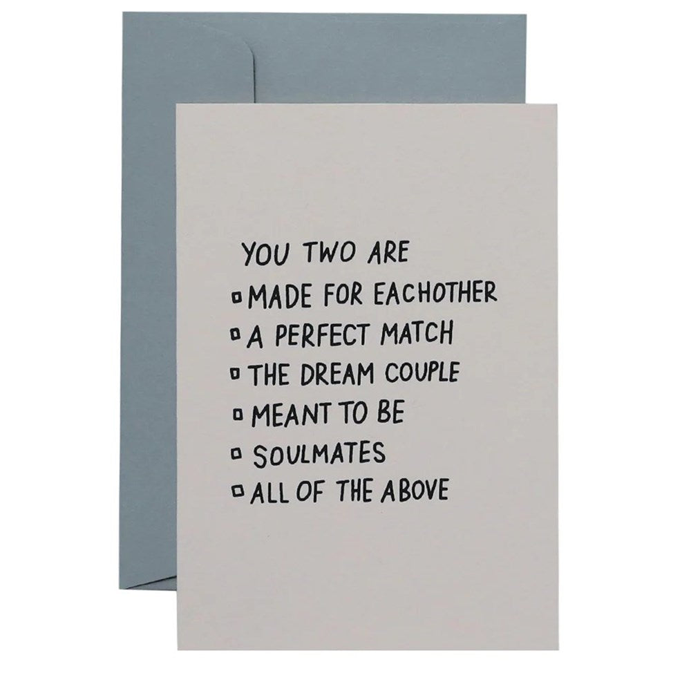 Greeting Card | Multiple choice couple | black on blush