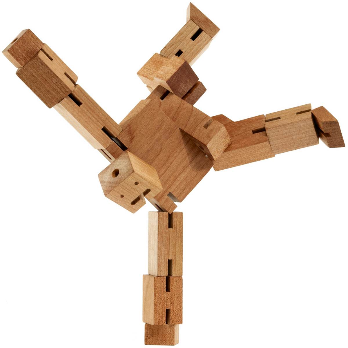 Cubebot | Wooden robot toy | medium | natural