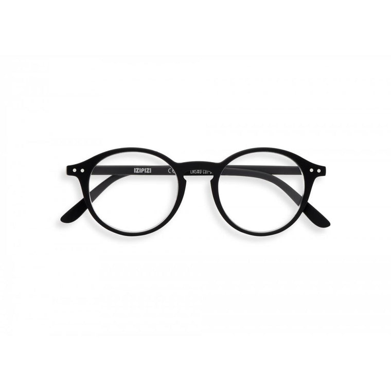 A pair of black magnifying reading glasses. The frames are an round, timeless, best-selling shape.