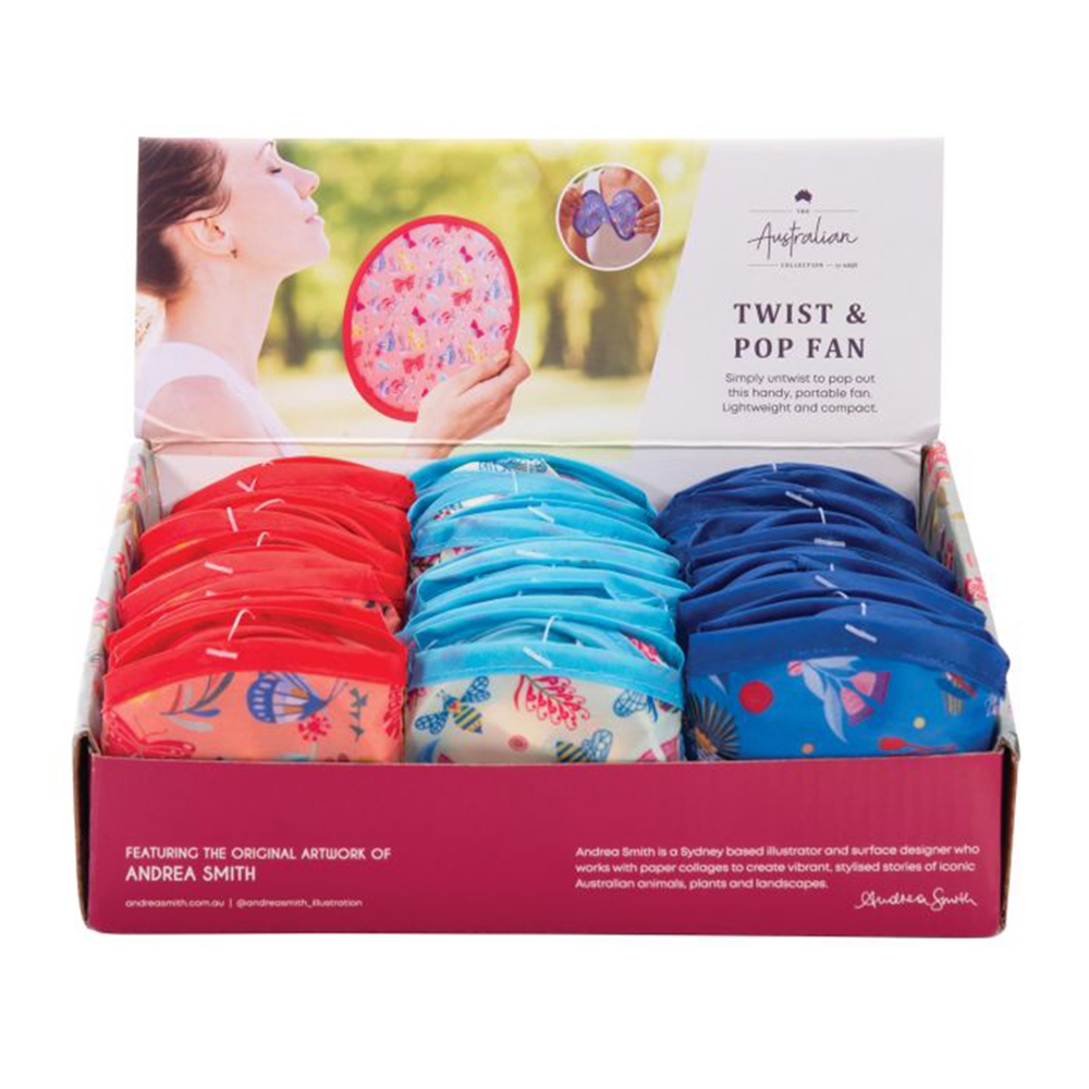 Twist fan | Australiana by Andrea Smith | assorted designs
