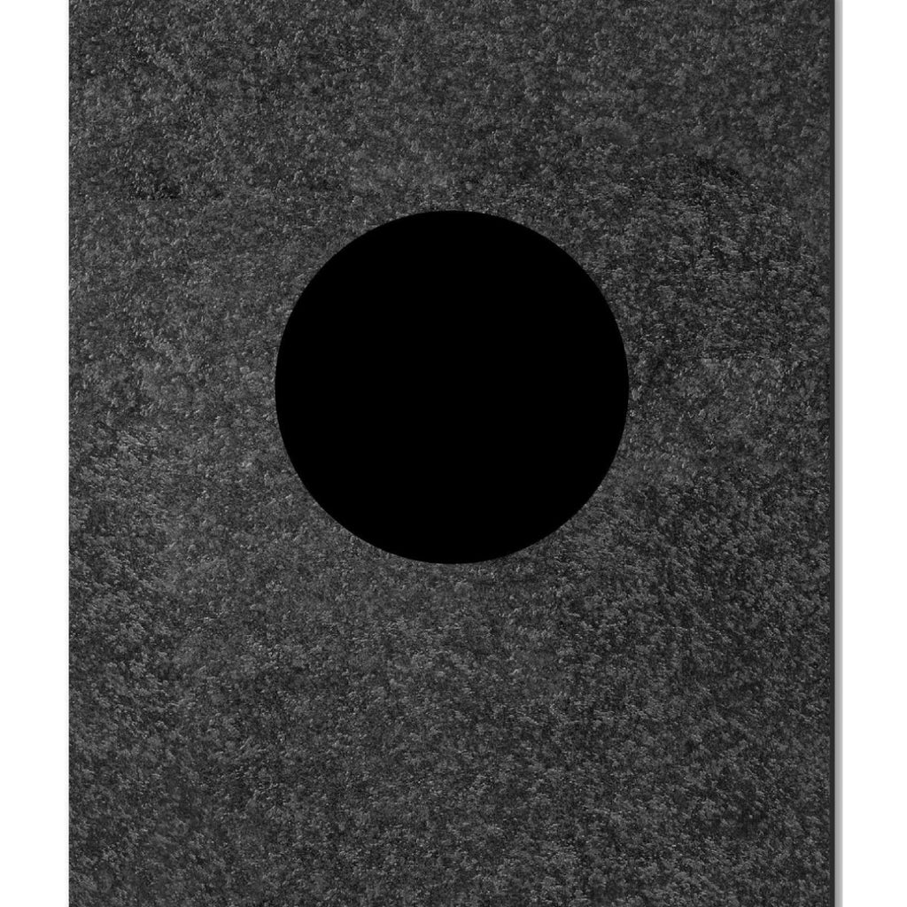 Image featuring a book cover with a black circle in the center with a grey pencil texture surrounding it