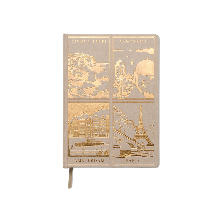 Hard cover journal | Travel | brown suede