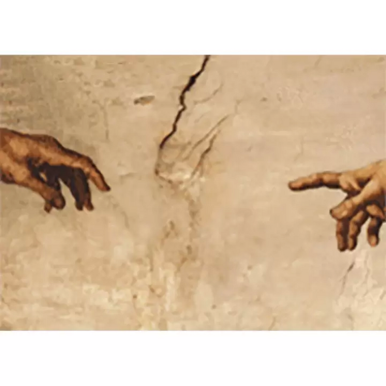 Postcard | 3D Lenticular Animation | Michelangelo touching fingers