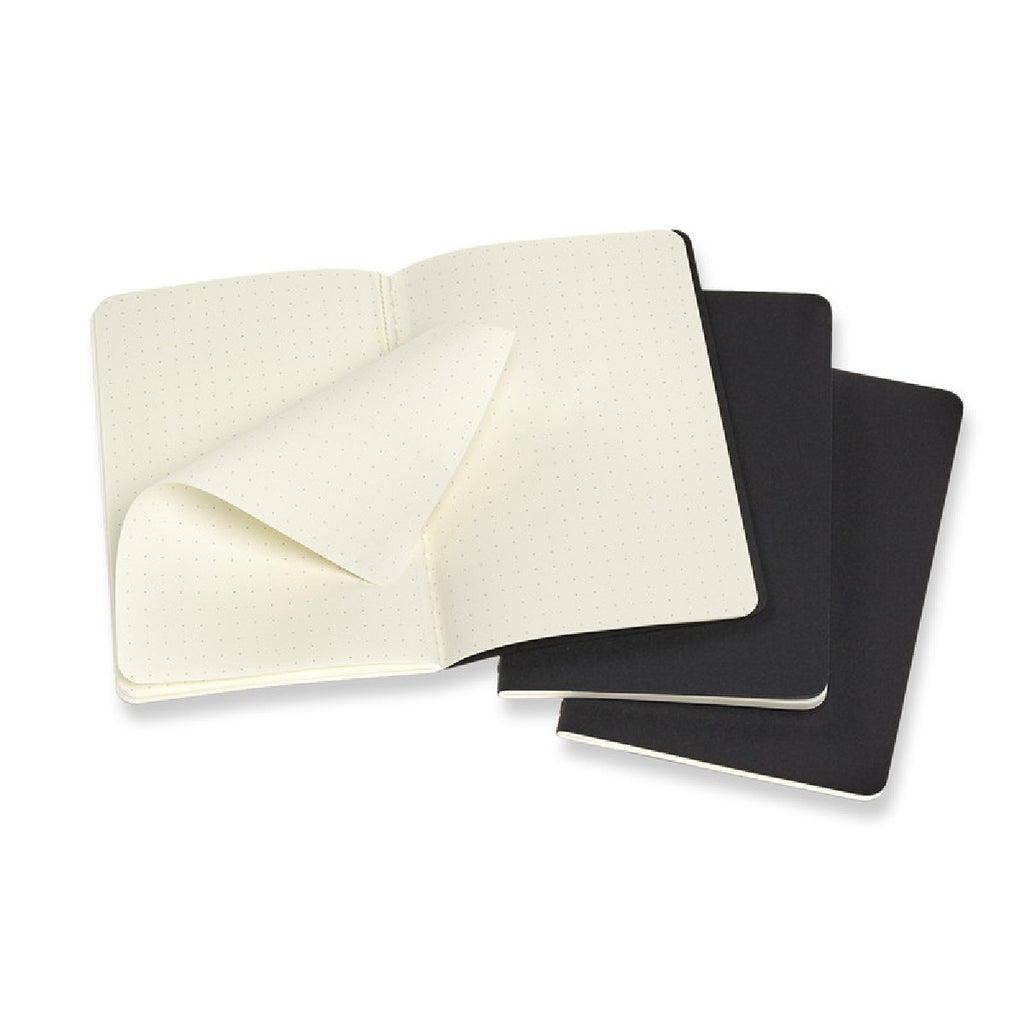 Softcover notebook set | Moleskine Cahier | dot grid | pocket | black