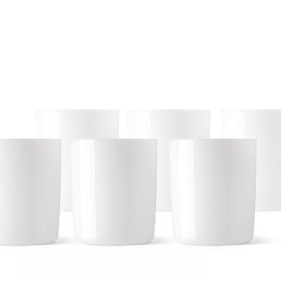 Glass cups | Set of 6 | jade white