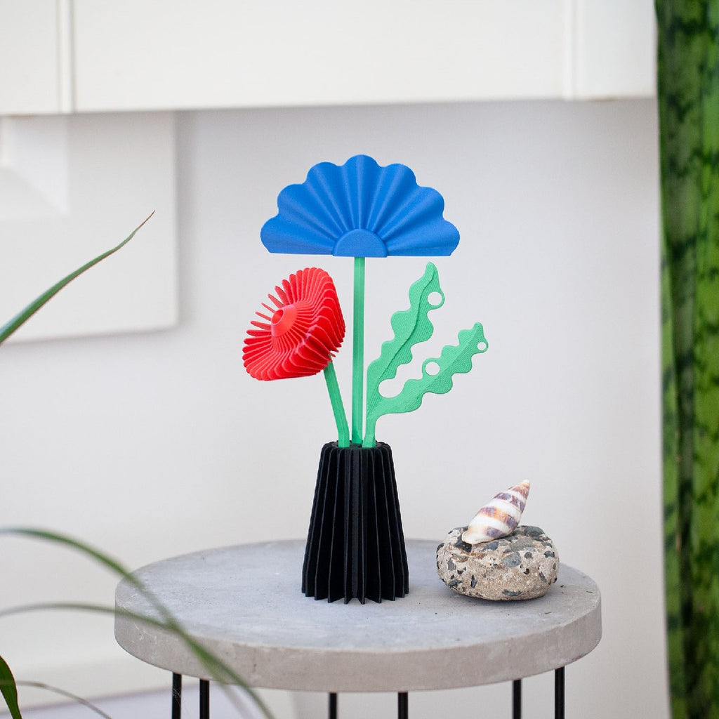 3D Printed Flowers | Mini trio | Blue, red and green