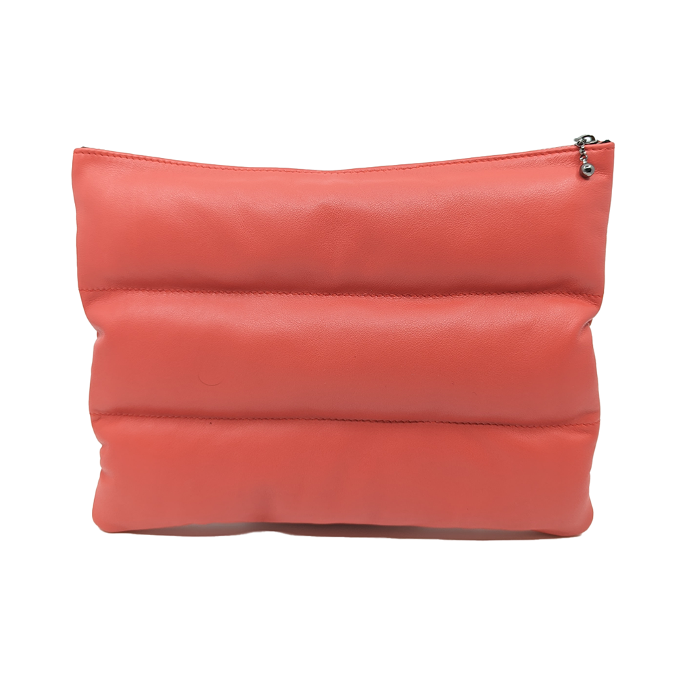 Clutch | Puffer | leather | red | Kerin English