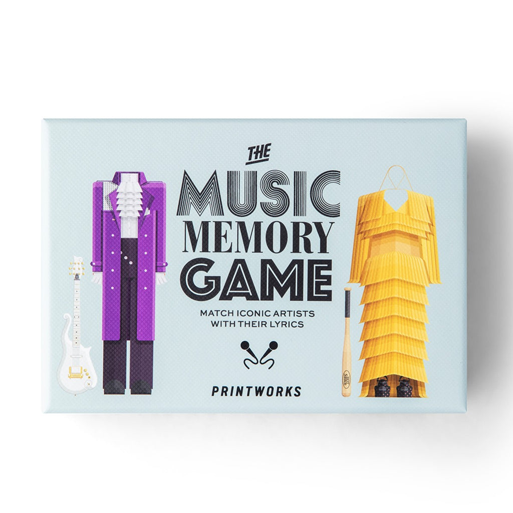 Blue box packaging featuring the graphic illustrations of prince's purple jacket and white guitar as well as Beyonce yellow dress which was featured in the Hold Up music video