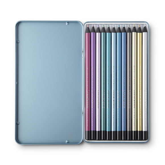 Pencil set | Coloured metallic | Set of 12