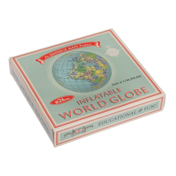 Inflatable world globe