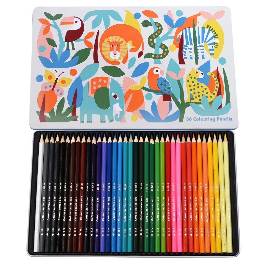 Coloured pencils | Wild wonders | tin of 36
