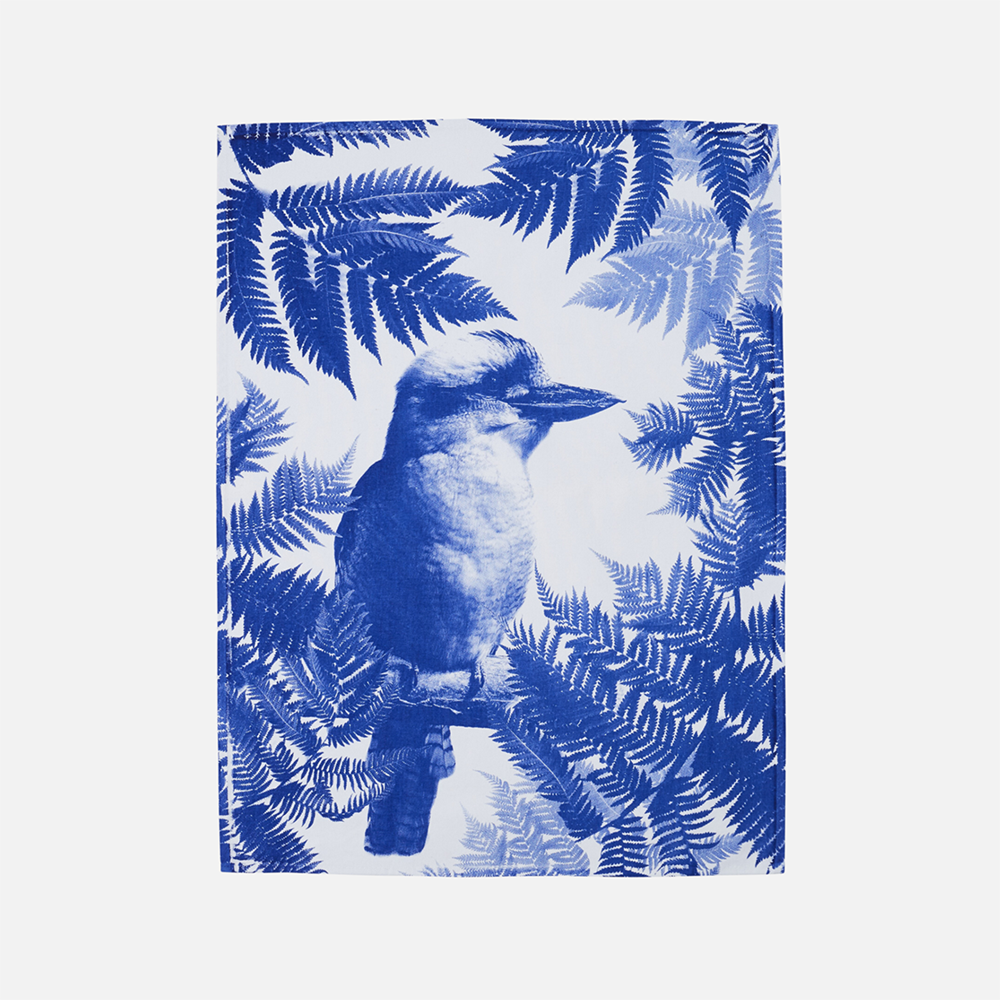 Tea Towel | cotton | kooka fern | blue