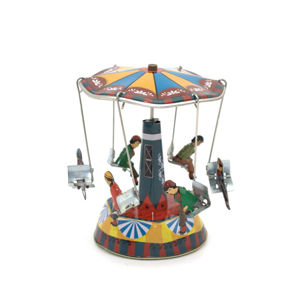 Carousel with swings | Wind up tin toy