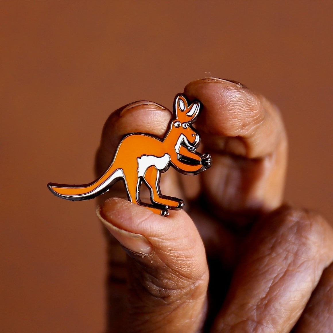 Enamel Pin | Kere Aherre (kangaroo) by Joanne Wheeler | Tangentyere Artists