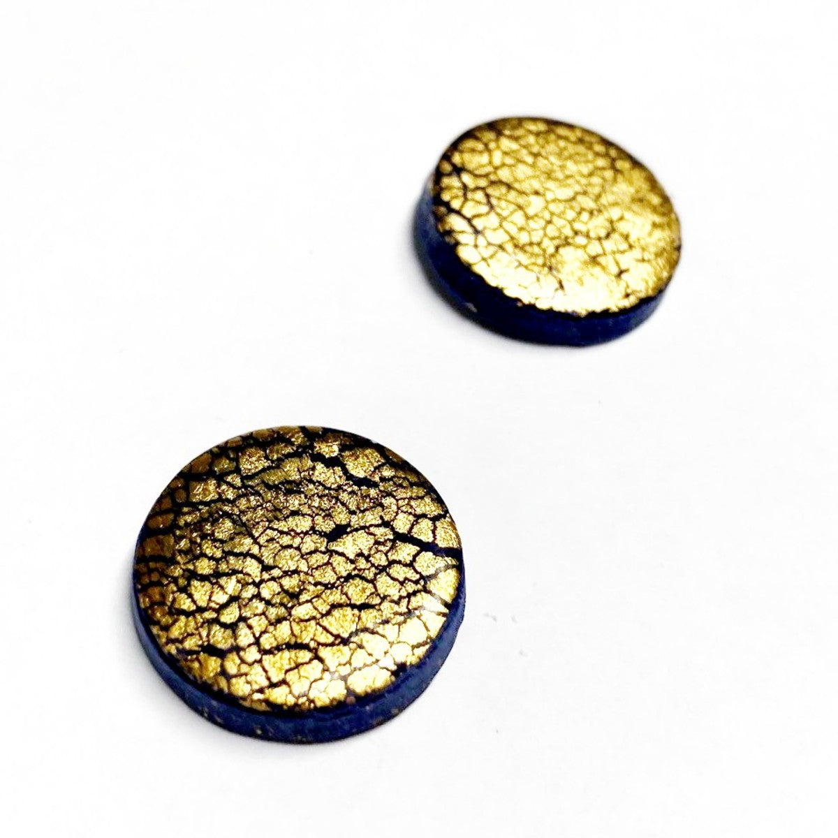 Earrings | Studs | Crackled gold clay studs