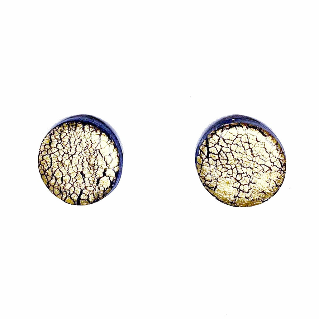 Earrings | Studs | Crackled gold clay studs